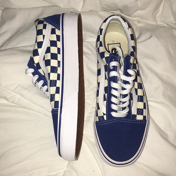 vans blue check old skool